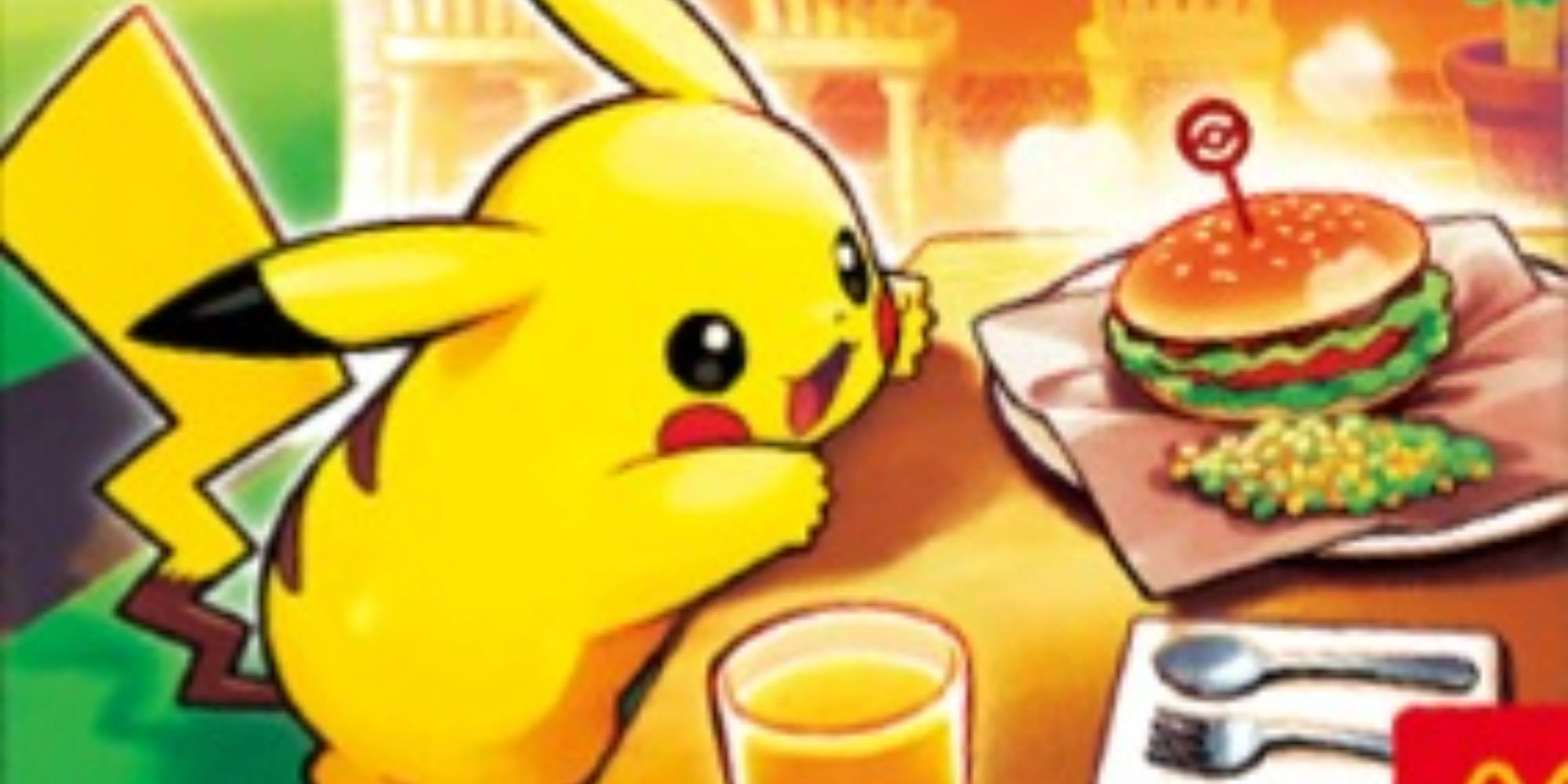 Hình ảnh thẻ bài Pikachu mới với chủ đề burger trong chương trình Happy Meal McDonald's Nhật Bản