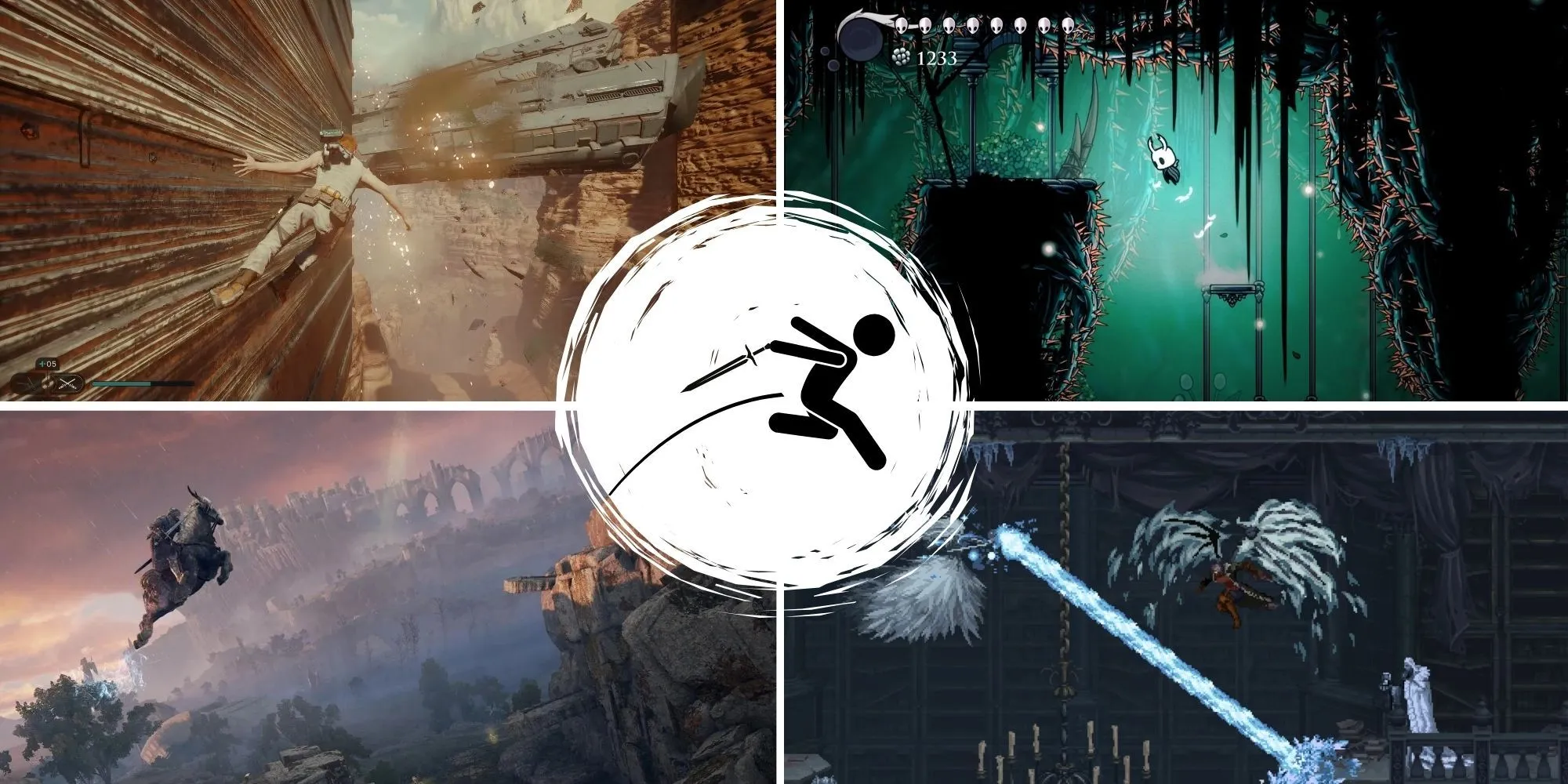 hình ảnh tiêu biểu của một game soulsborne có yếu tố platforming