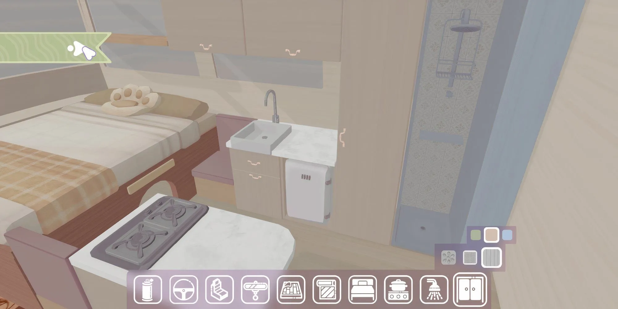 Hoàn thành thiết kế nội thất camper van trong game Camper Van Make it Home