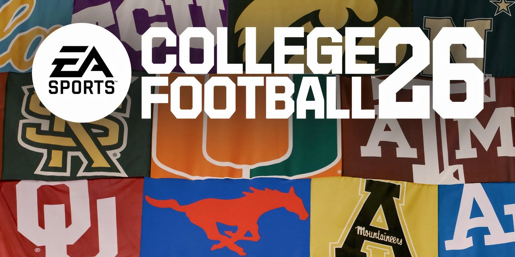 Logo EA Sports College Football 26 trên nền sân vận động