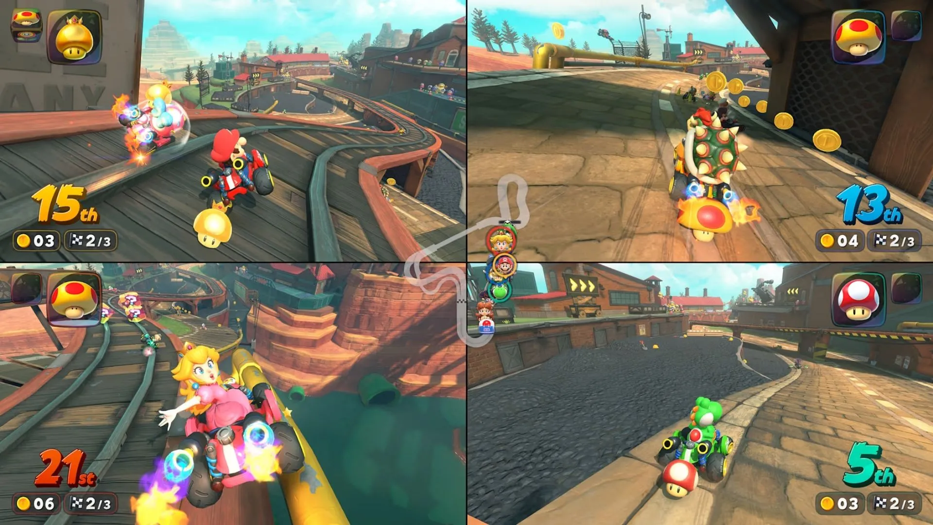 Màn hình chọn xe trong Mario Kart World