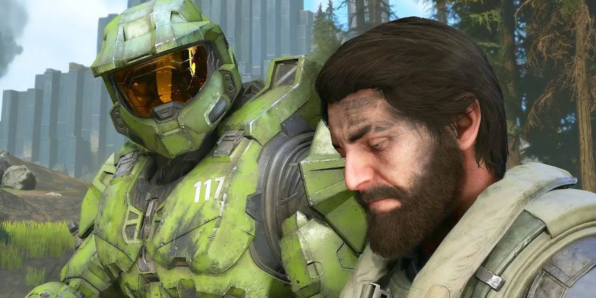 Master Chief và Fernando Esparza bàn kế hoạch chống lại Banished trong thế giới mở đầy ấn tượng của Halo Infinite.