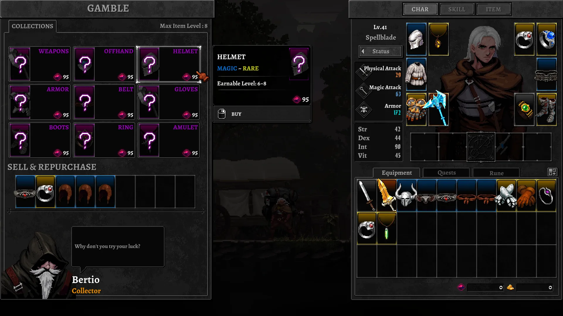 Menu trang bị chi tiết, nơi game thủ Dragon Is Dead tối ưu hóa chỉ số nhân vật