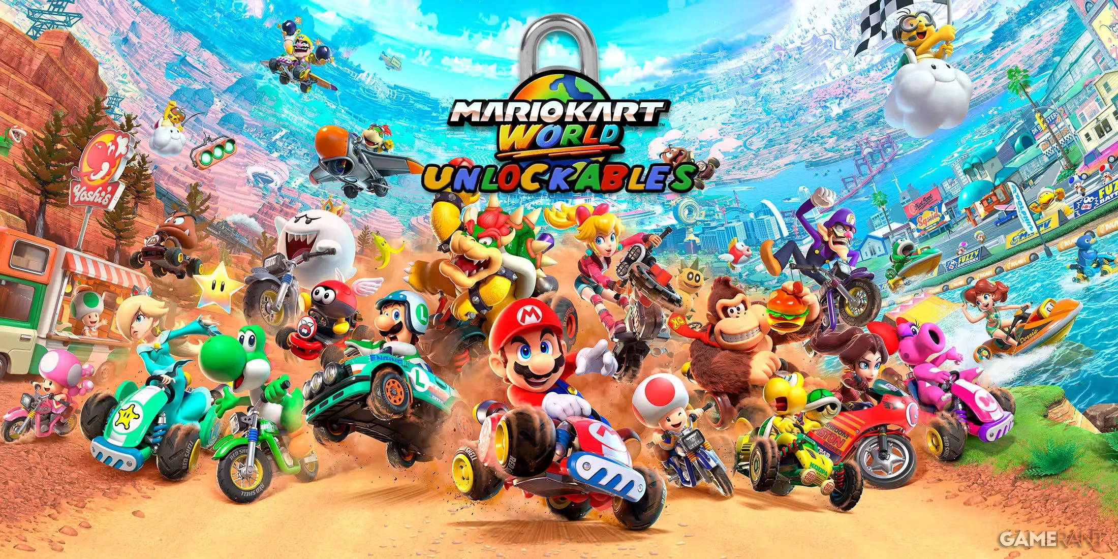 Nhân vật và xe đua có thể mở khóa trong Mario Kart World