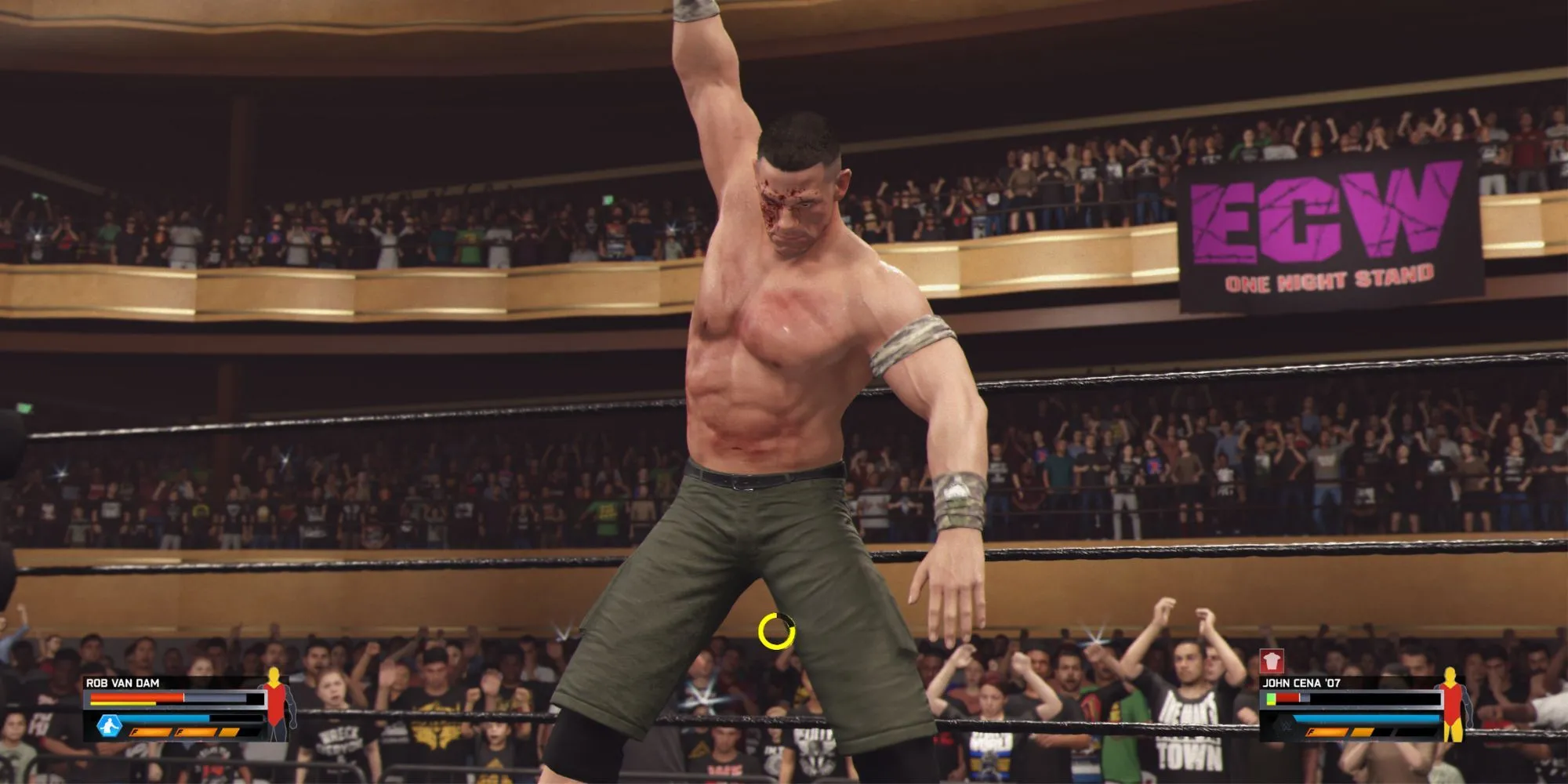 Siêu sao John Cena tung chiêu "Attitude Adjustment" trong WWE 2K25 đầy uy lực
