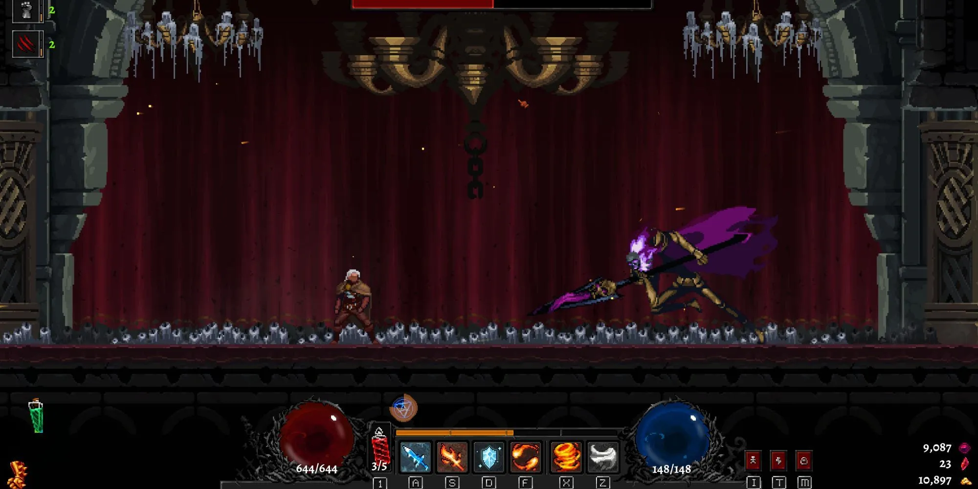 Trận chiến boss đầy thử thách trong Dragon Is Dead, thể hiện đồ họa pixel art