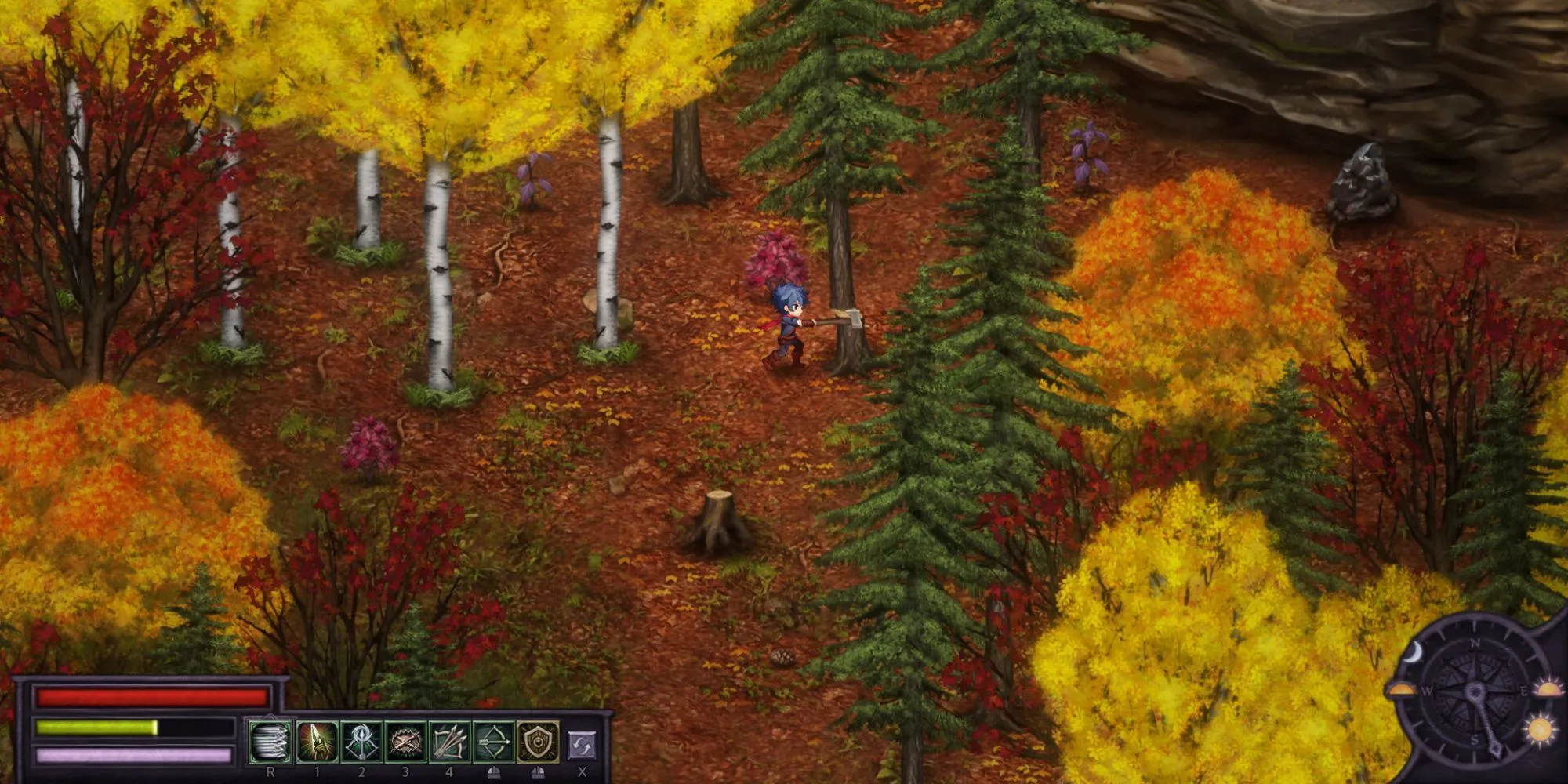 Bleaklight Falls gameplay với đồ họa pixel art dễ thương nhưng lối chơi ARPG kết hợp tower defense cực cuốn, hứa hẹn một cuộc phiêu lưu săn loot và chống quỷ ban đêm