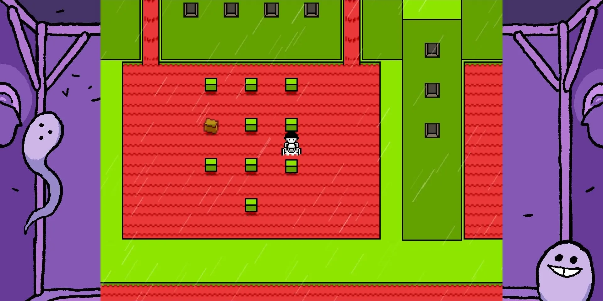 Câu đố keypad ở đài phun nước thịt trong Alma của game OFF Remaster