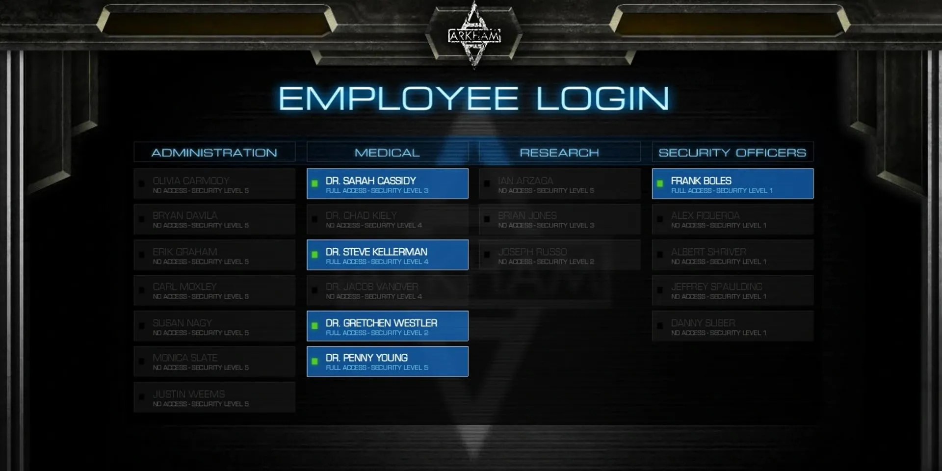 Giao diện website ArkhamCare, một phần của ARG Batman Arkham Asylum