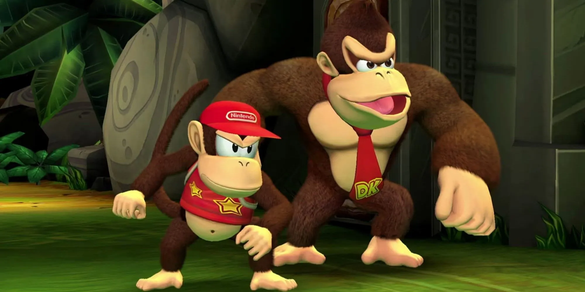 Hai nhân vật Donkey Kong trong Donkey Kong Country Returns HD, tựa game platformer co-op kinh điển được remaster 2025