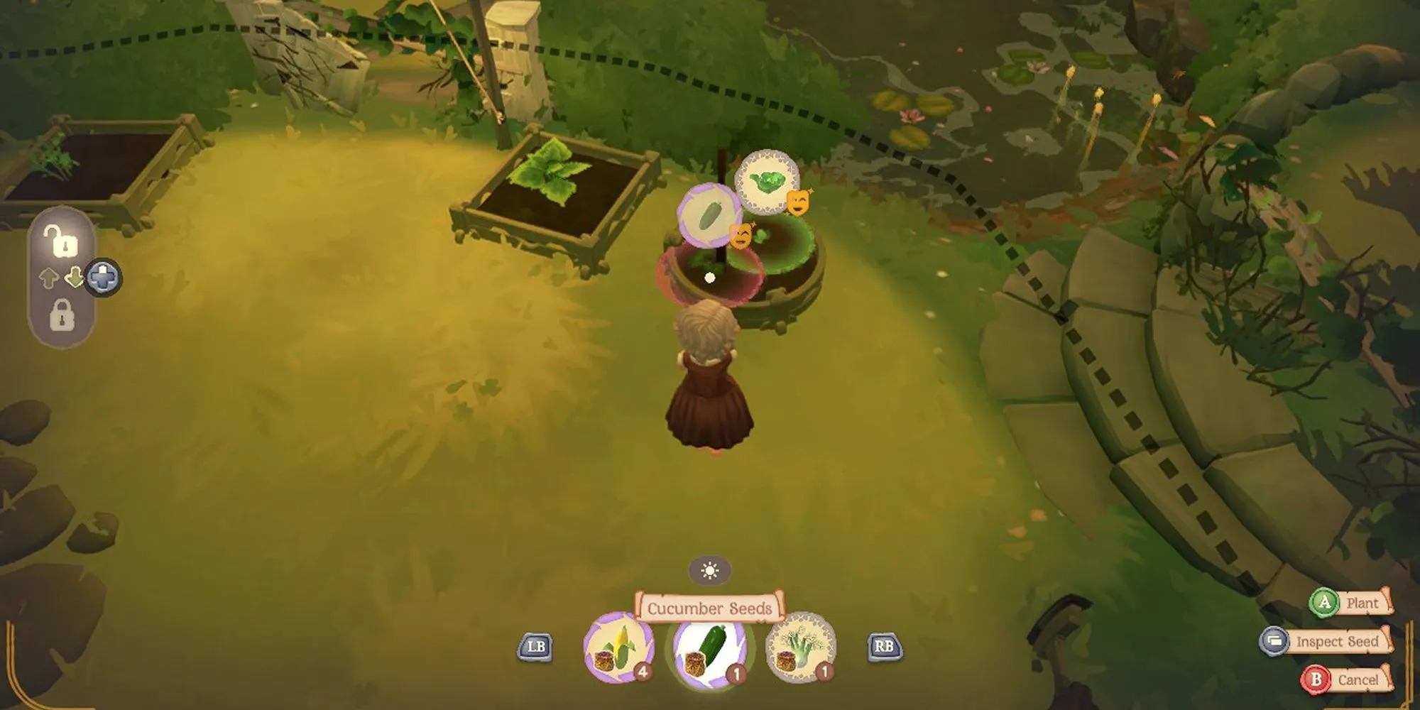 Hình ảnh Tales of the Shire: Một khu vườn nhỏ với nhiều loại cây trồng khác nhau, minh họa cách sắp xếp cây tương thích để tối ưu hóa năng suất.
