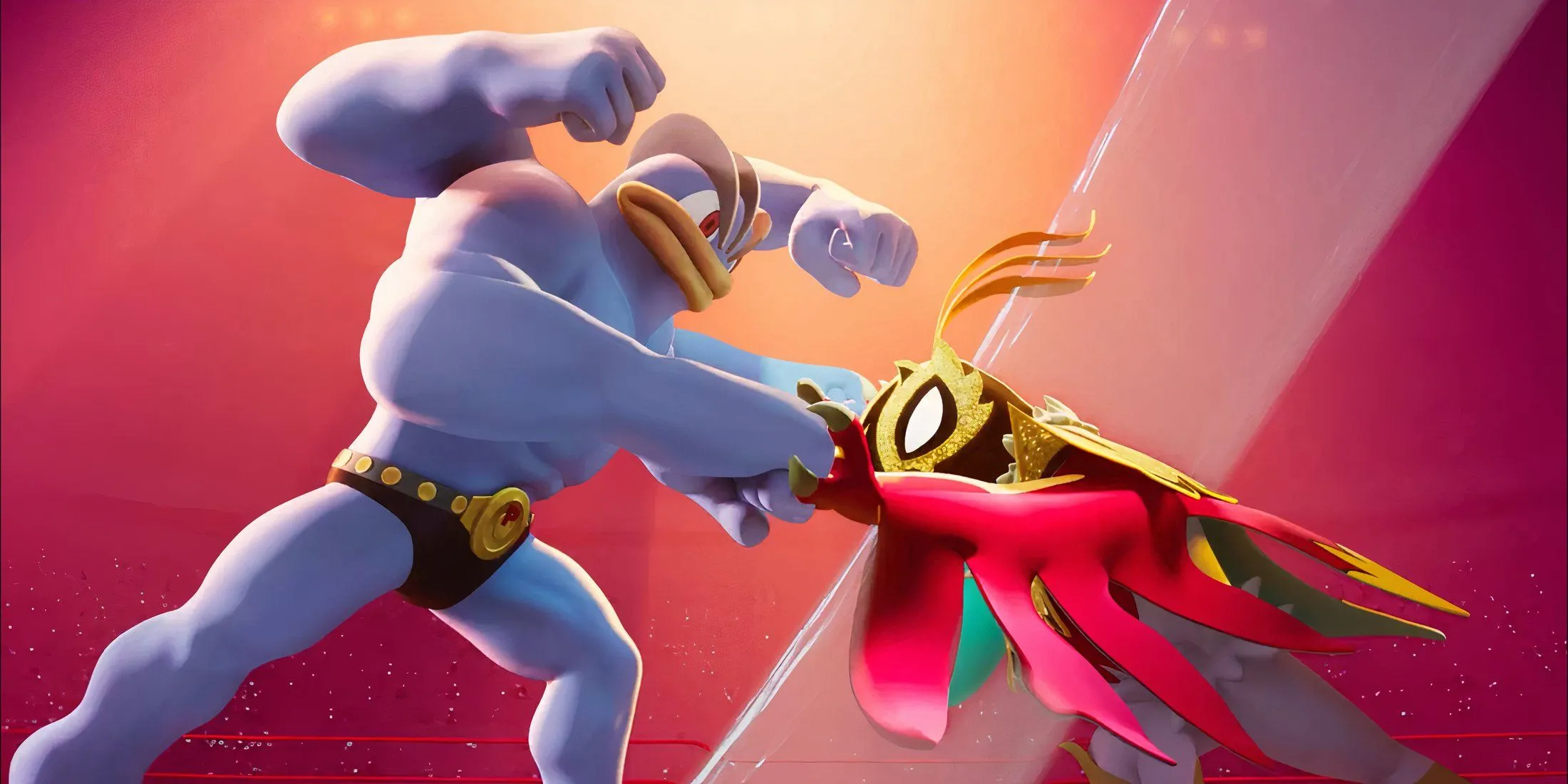 Mega Hawlucha và Machamp chiến đấu trong trailer Pokémon Legends Z-A với thiết kế đấu vật