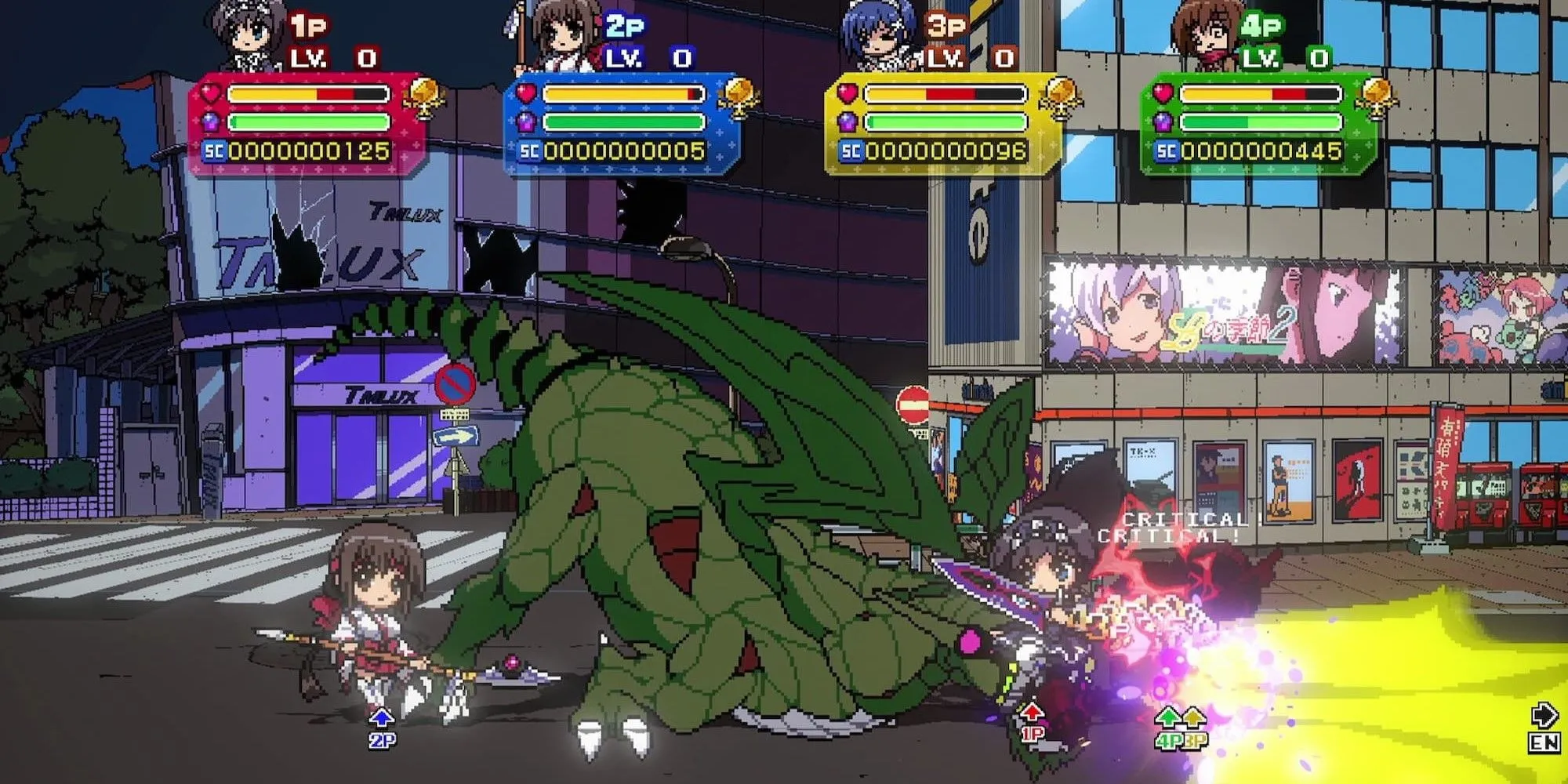 Mikoto tấn công quái vật chibi trong Phantom Breaker Battle Grounds Ultimate, game co-op beat 'em up đỉnh cao 2025