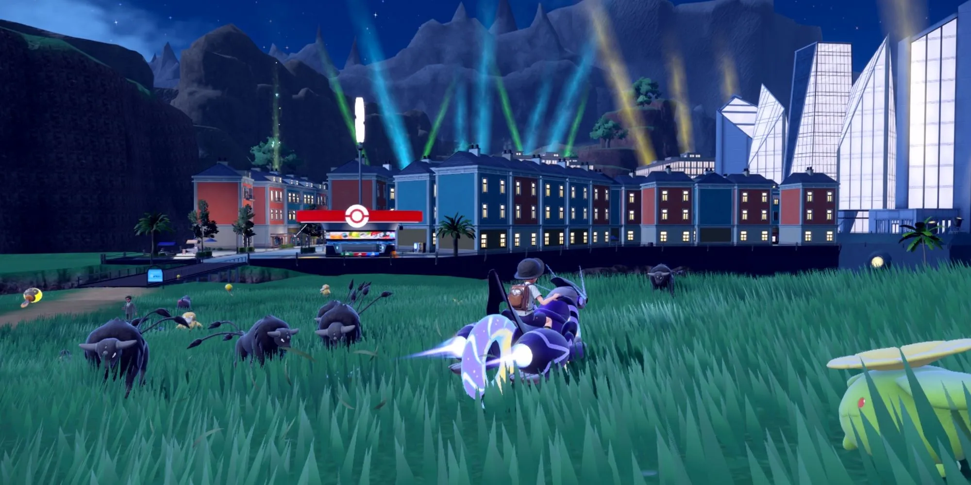 Nhân vật chính và Pokémon huyền thoại trong Pokémon Scarlet and Violet, game bị chỉ trích về hiệu năng.