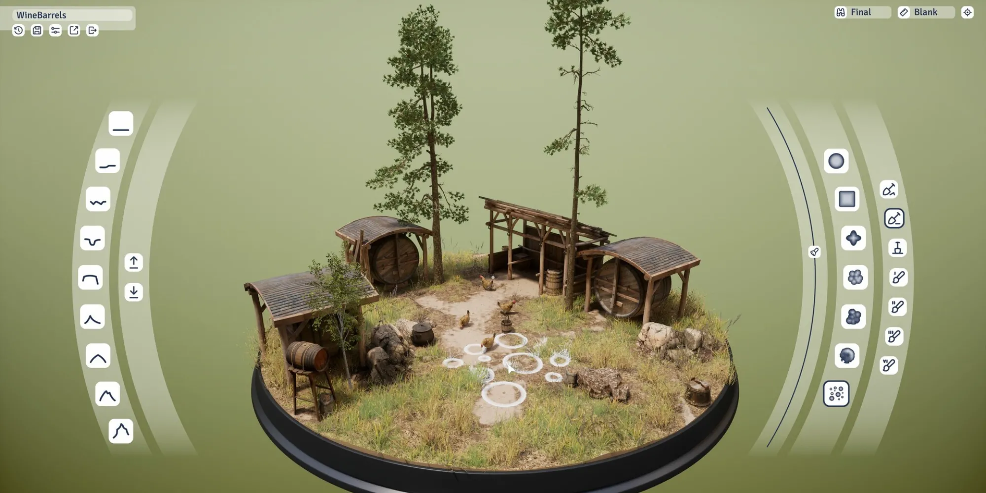 Outside The Blocks mang đến trải nghiệm xây dựng diorama vô tận, cho phép game thủ thỏa sức sáng tạo cảnh quan từ thị trấn mùa đông đến trang trại mùa thu