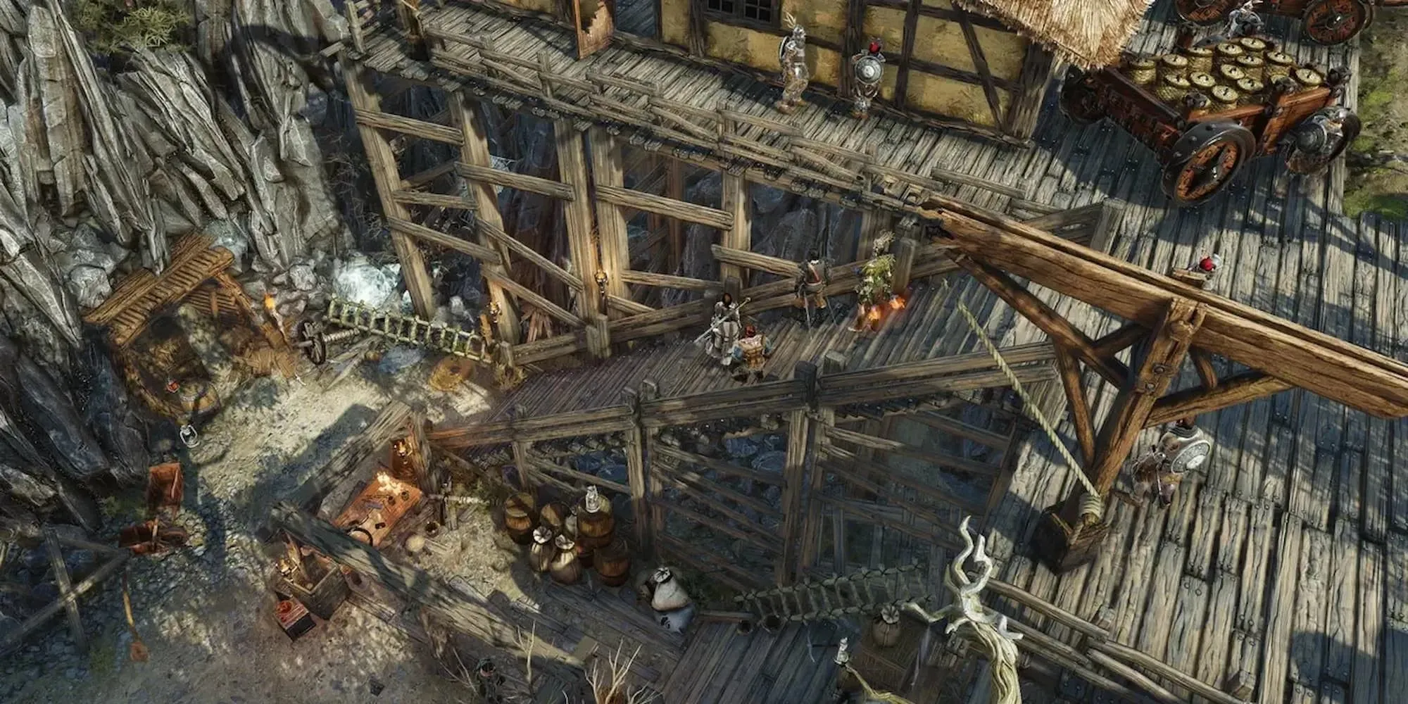 Pháo đài gỗ trong Divinity Original Sin 2, một địa điểm quen thuộc với những trận chiến khốc liệt.