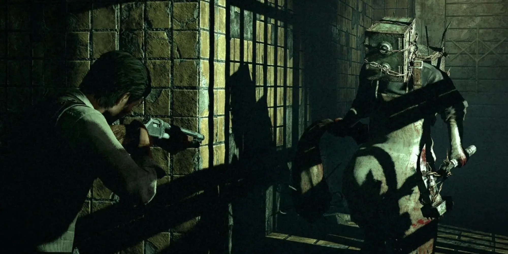 Shinji Mikami trong The Evil Within, thể hiện phong cách kinh dị sinh tồn tàn bạo và đầy thử thách của game.