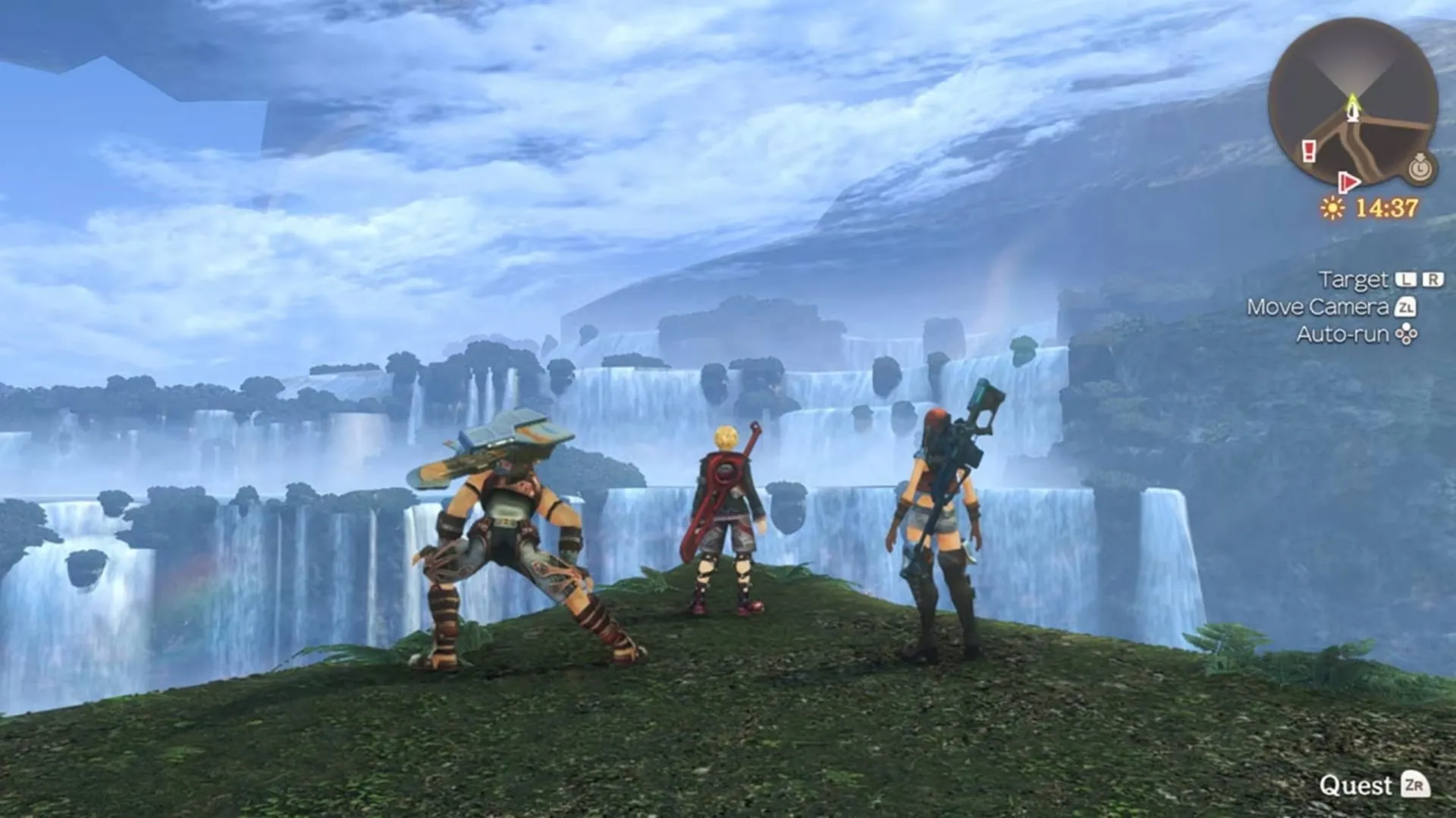 Shulk cầm kiếm Monado đối đầu kẻ thù khổng lồ trong Xenoblade Chronicles Definitive Edition