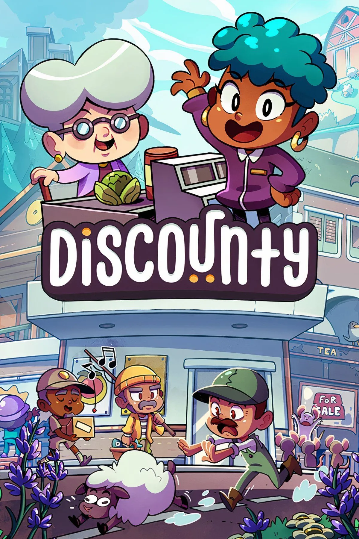 Tấm bảng tổng kết review game Discounty với điểm số 7.5/10 và các thông tin cơ bản như nhà phát triển, nhà phát hành, nền tảng hỗ trợ