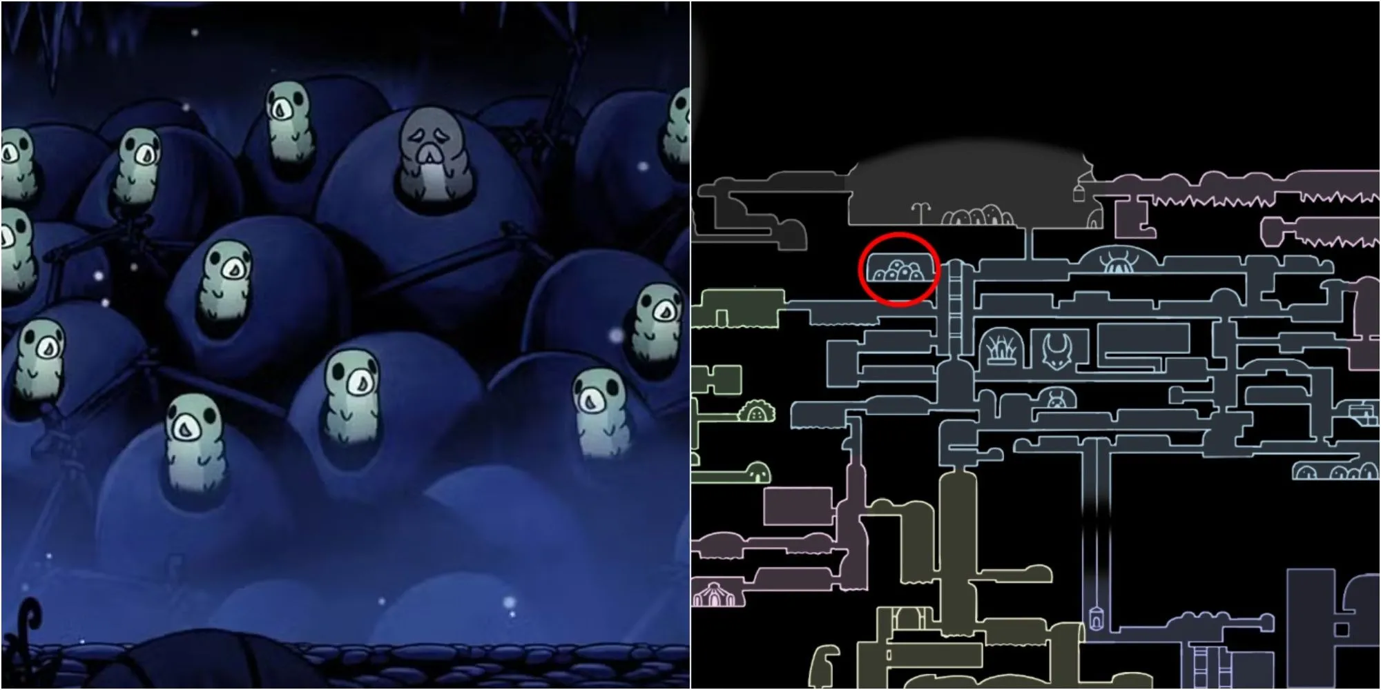 Vị trí Grubfather và Grubs trong Hollow Knight