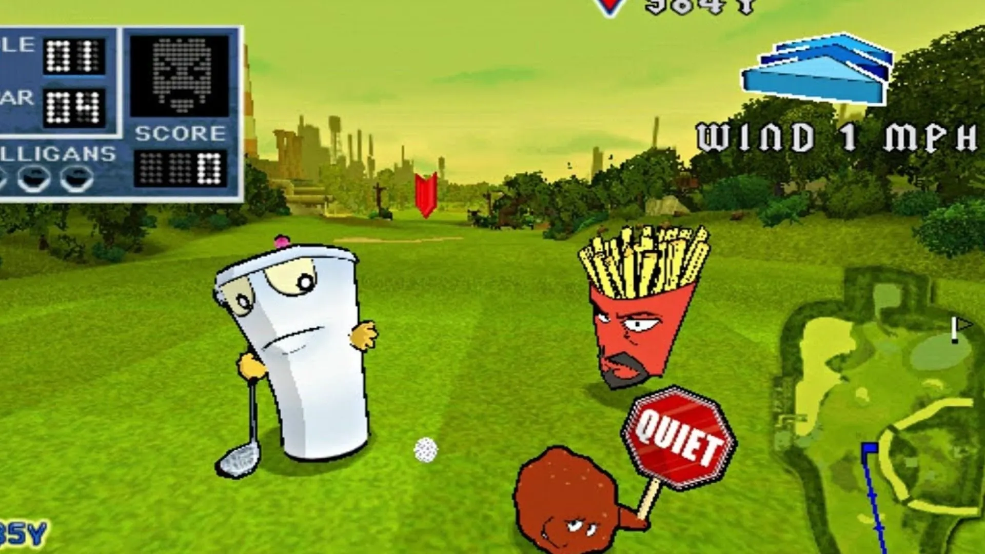Bìa Aqua Teen Hunger Force: Zombie Ninja Pro-Am trên PS2, đồ họa và gameplay gây thất vọng