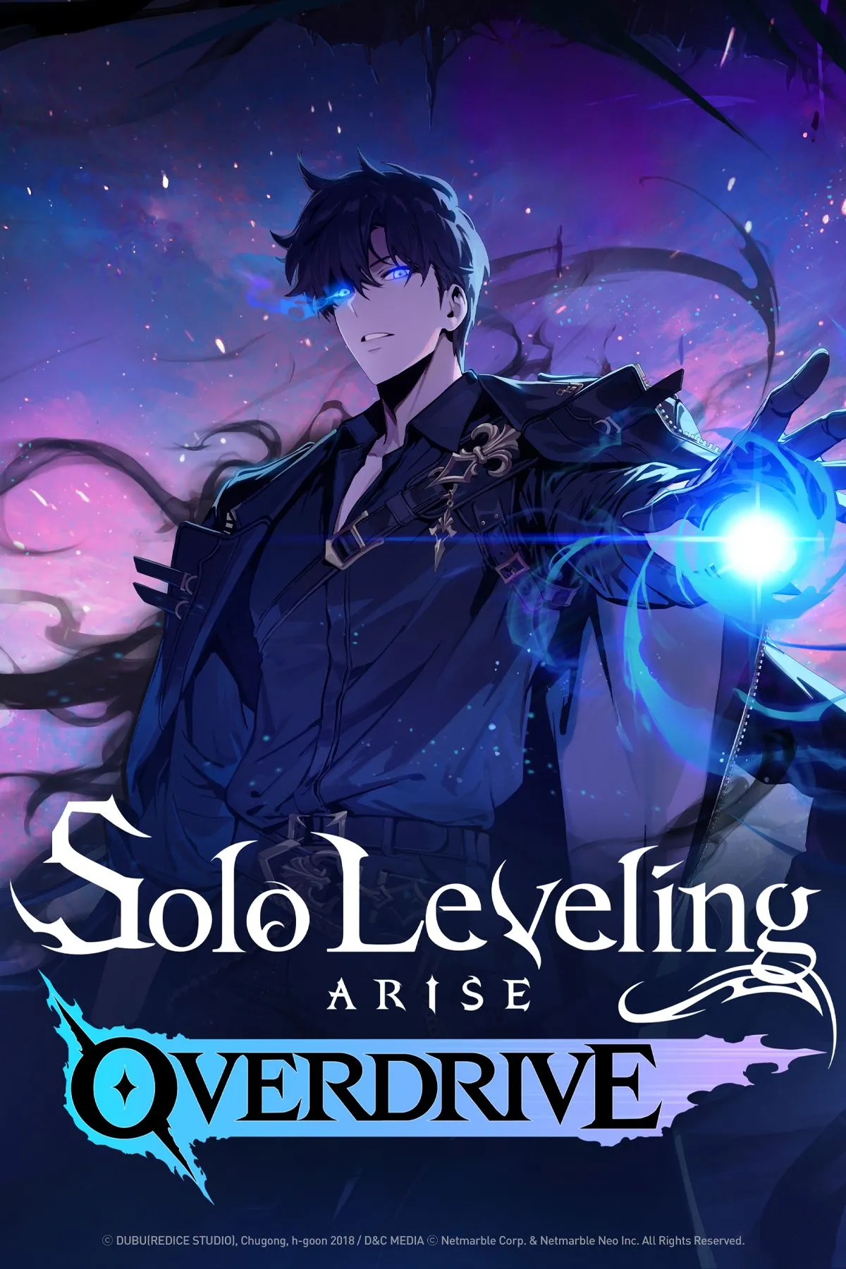 Bìa Solo Leveling ARISE OVERDRIVE trên Steam/Xbox, tái hiện Sung Jinwoo và phong cách nghệ thuật của webtoon