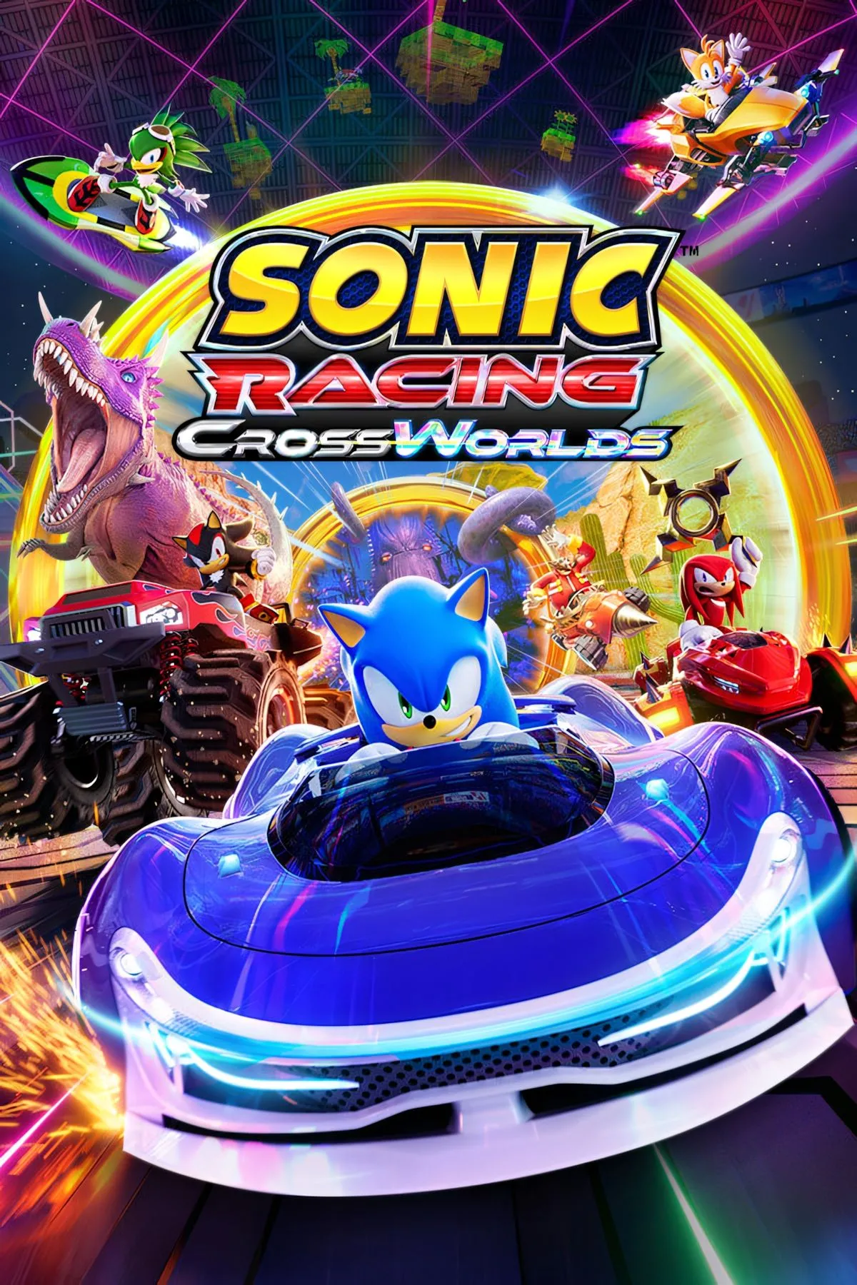 Bìa Sonic Racing: CrossWorlds artwork chính thức - cover art game đua SEGA