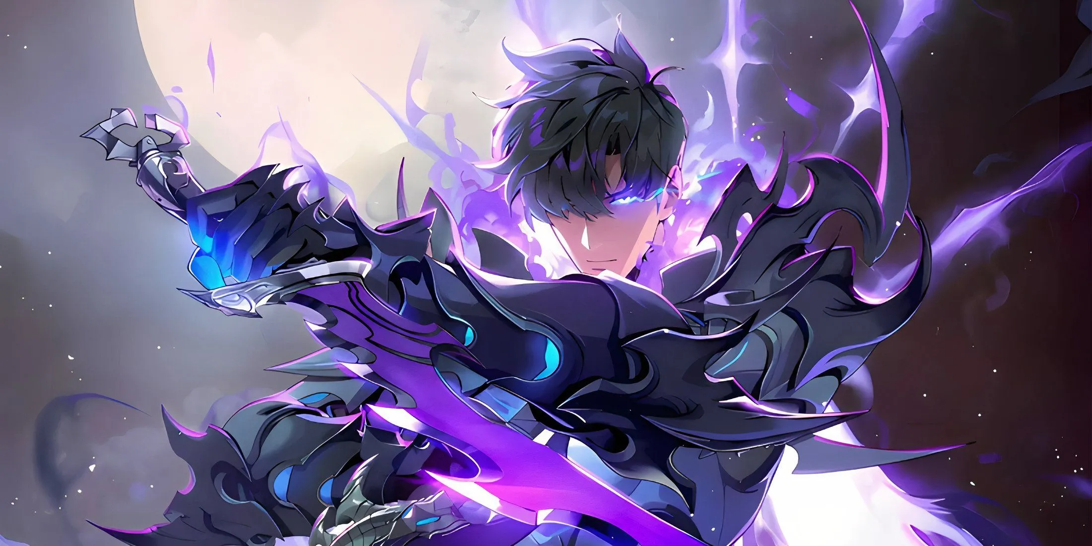 Hình ảnh cận cảnh hiệu ứng Monarch và kỹ năng tối thượng của Sung Jinwoo trong game