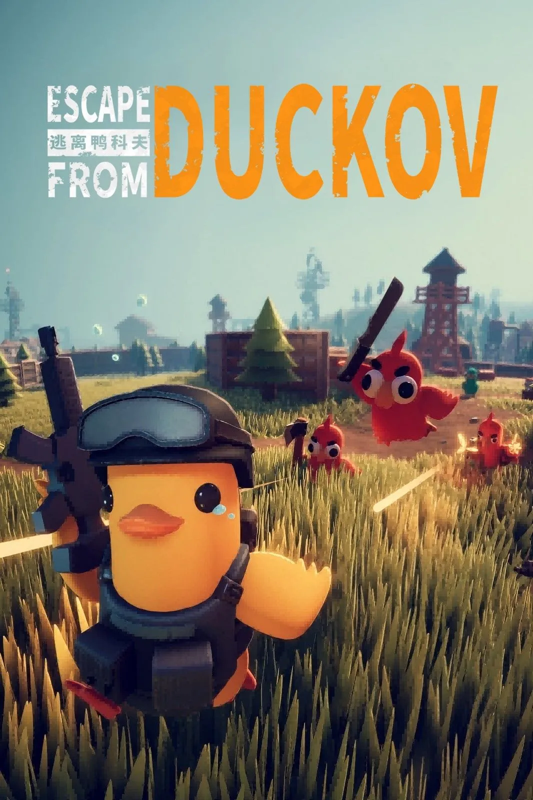 Hình artwork Escape from Duckov: các chú vịt low-poly với vũ khí trong extraction shooter