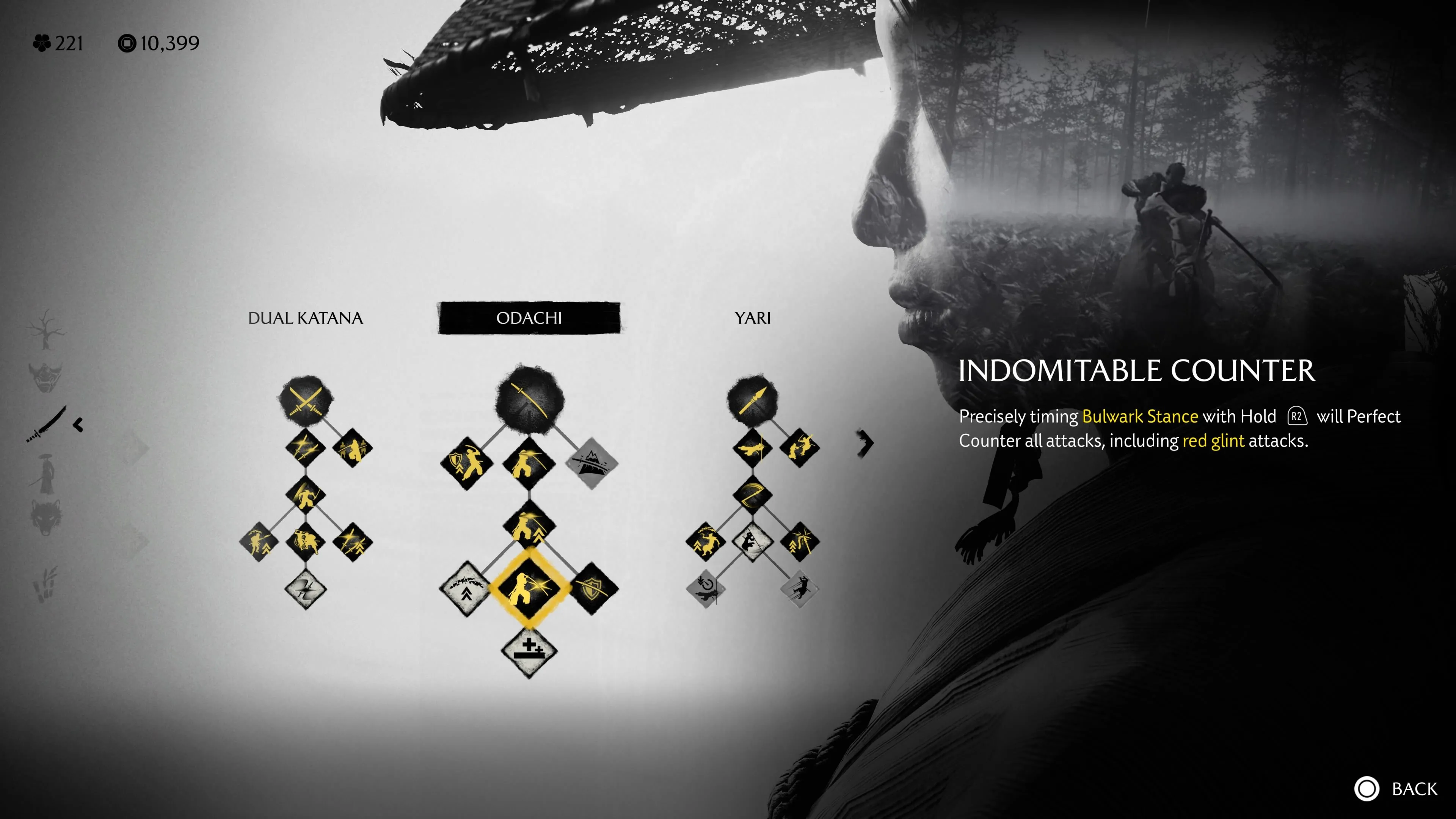Indomitable Counter cho phép phản đòn hoàn hảo bằng Odachi trong Ghost of Yotei