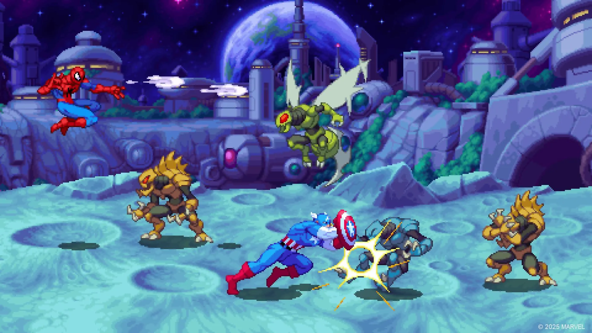 Màn chơi beat 'em up với các siêu anh hùng Marvel, combat theo lane cổ điển