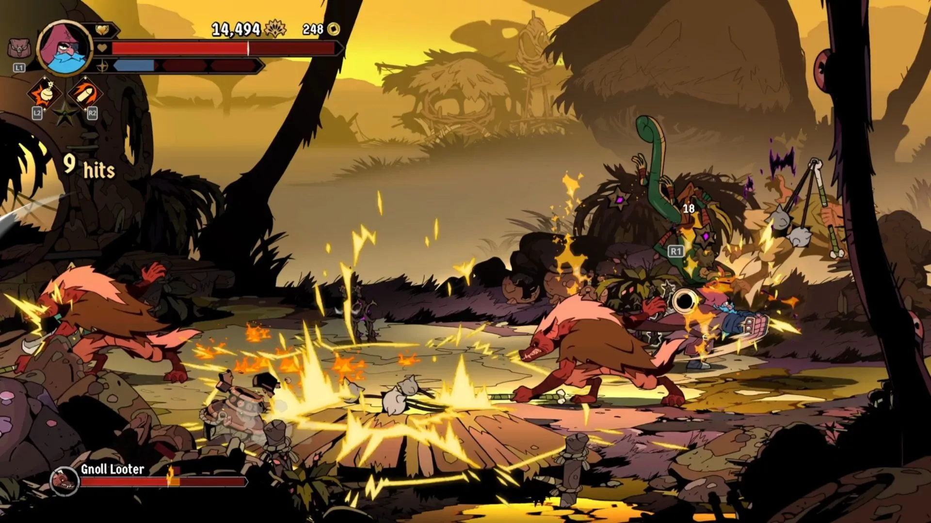 Minh họa hai Inspiration quan trọng cho Karl: Ironhead Rush và Infused Shells giúp lao và tự target sát thương trong Absolum