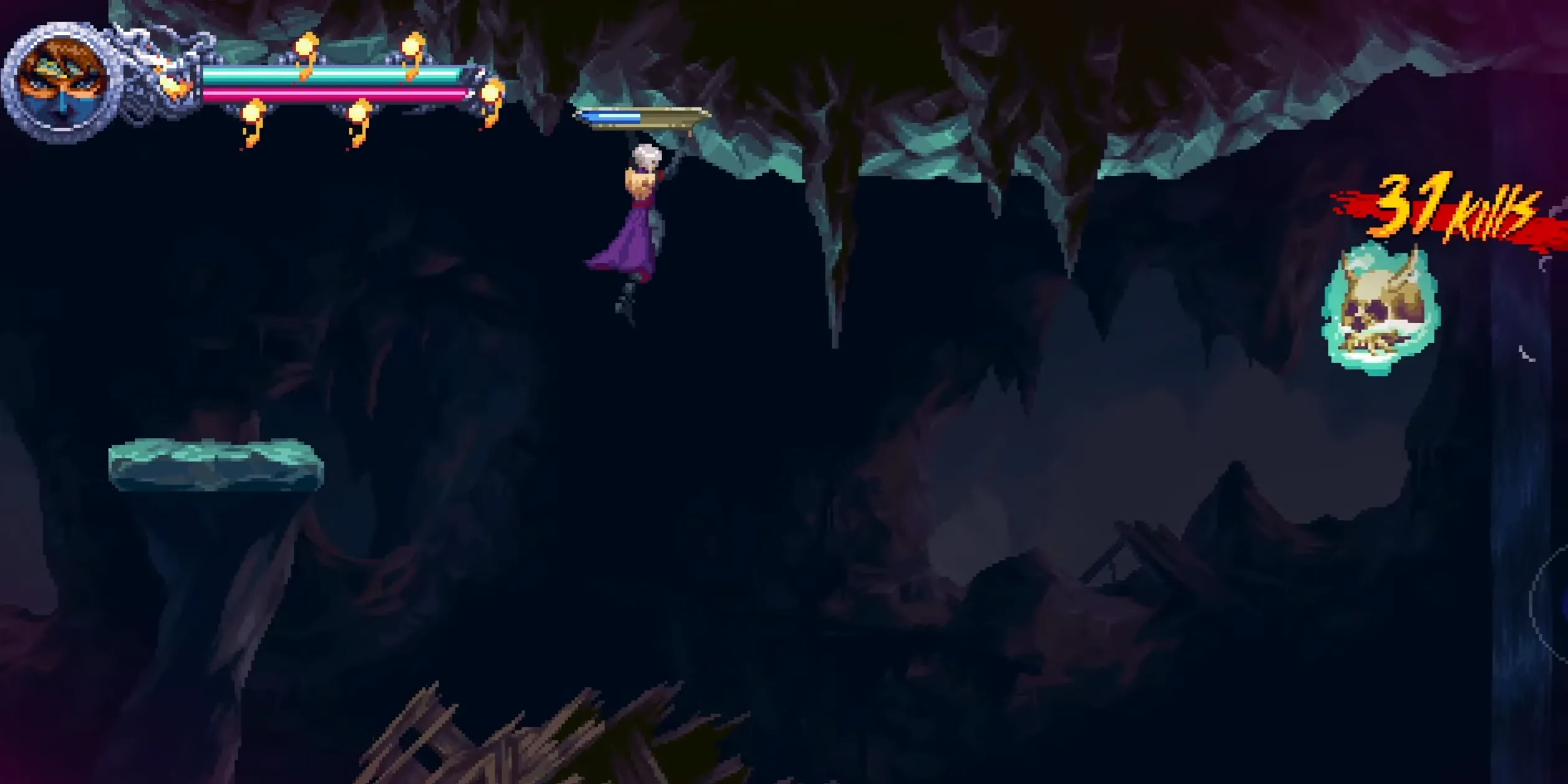 Ninja Gaiden Ragebound Back in the Caves với thời gian giới hạn và nhảy pogo