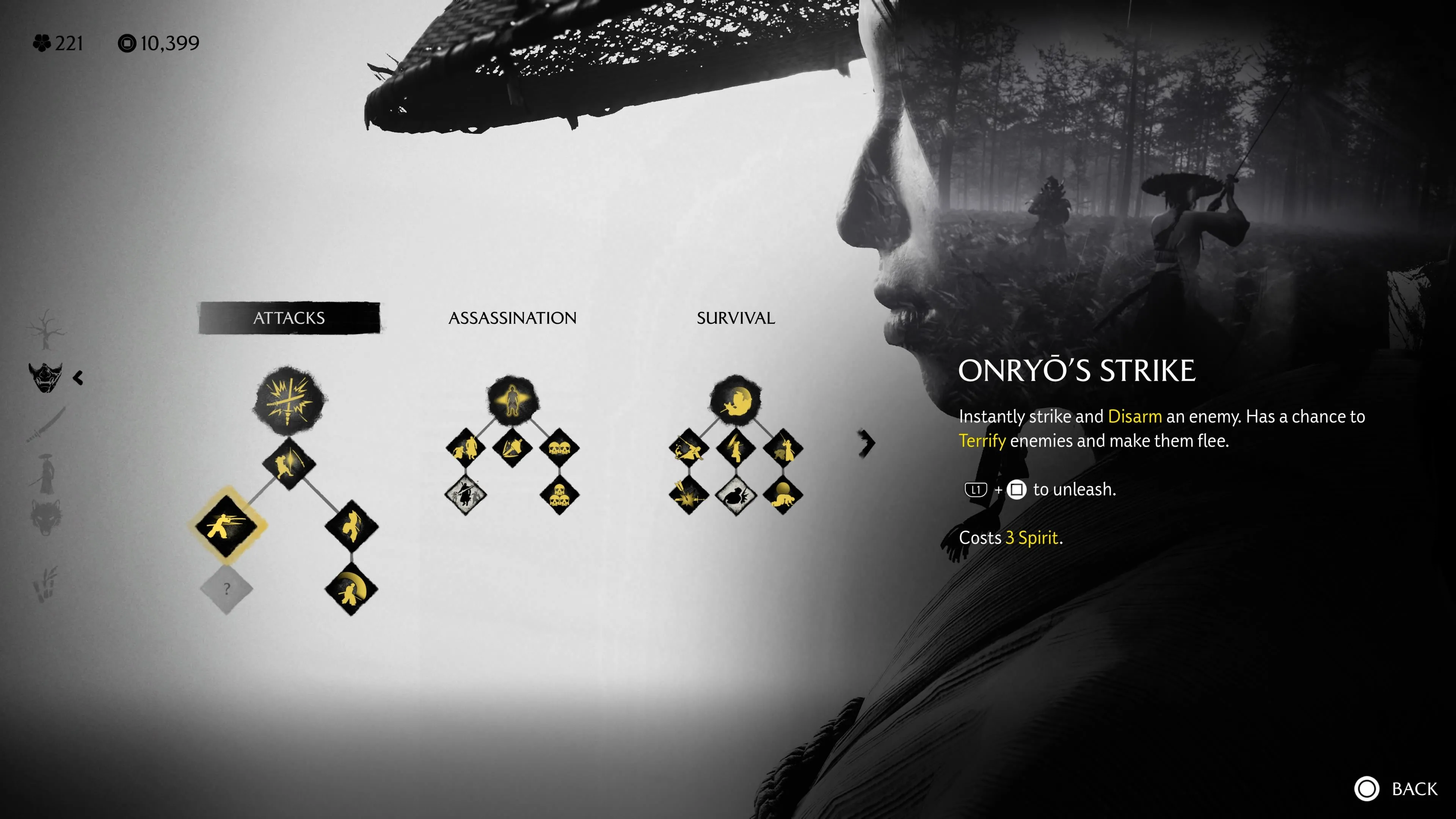Onryo's Strike tung đòn kinh khủng disarm kẻ địch và gây hoảng sợ lan rộng trong Ghost of Yotei