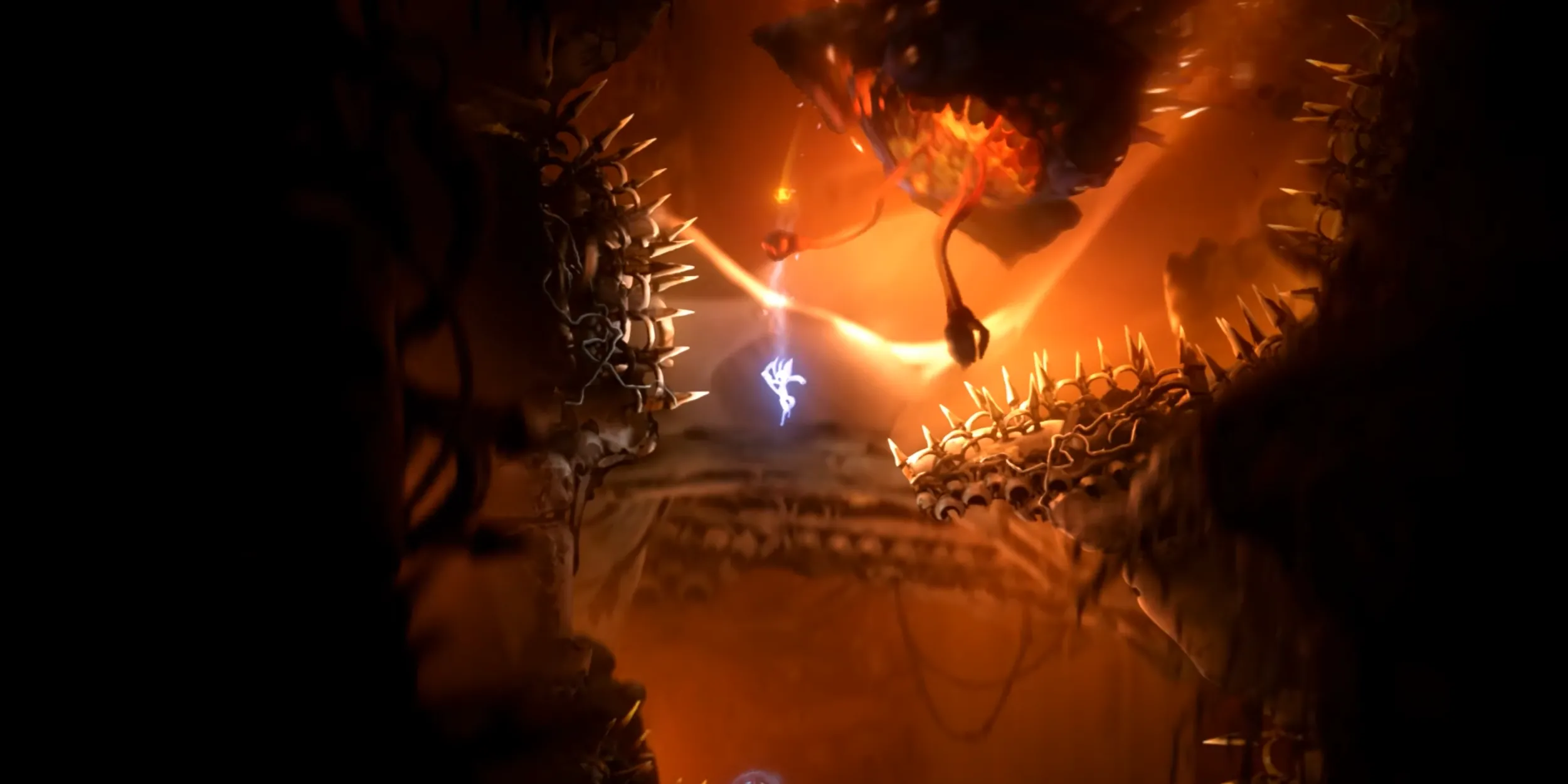 Ori and the Will of the Wisps Sandworm chạy trốn qua địa hình cát
