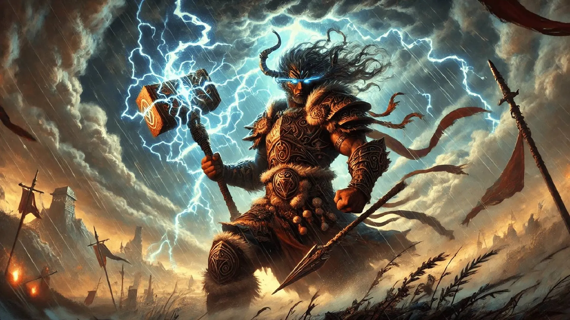 Storm Herald Barbarian tạo aura hỗ trợ đồng đội