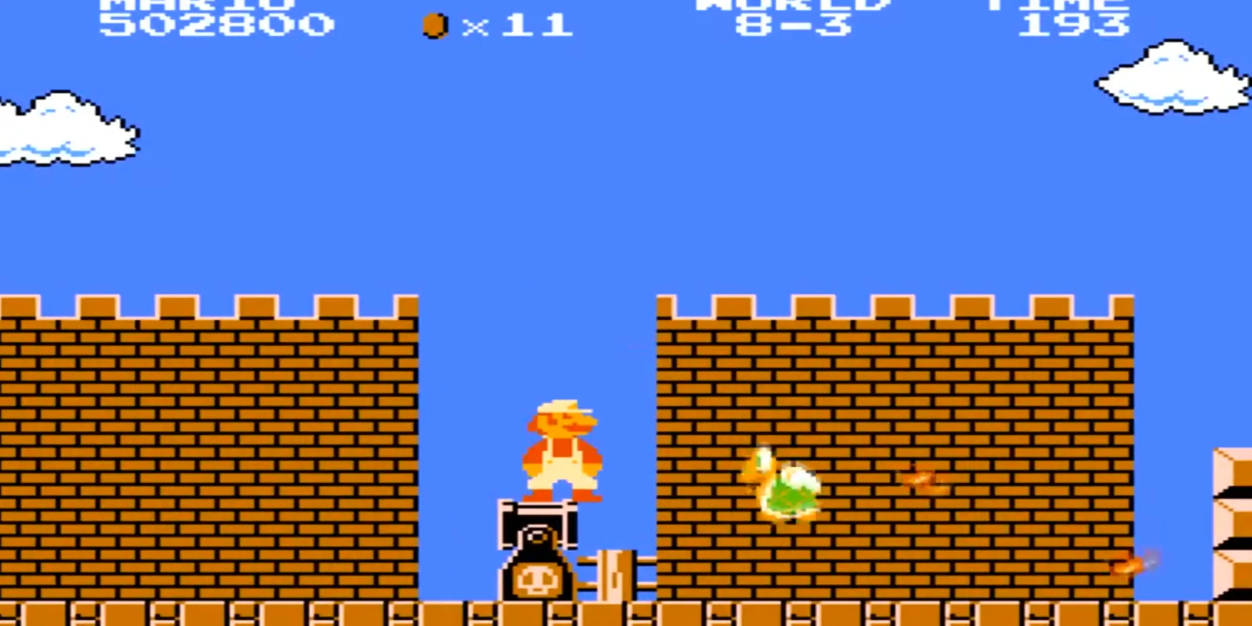 Super Mario Bros World 8-3 với Hammer Bros ném búa khắp nơi