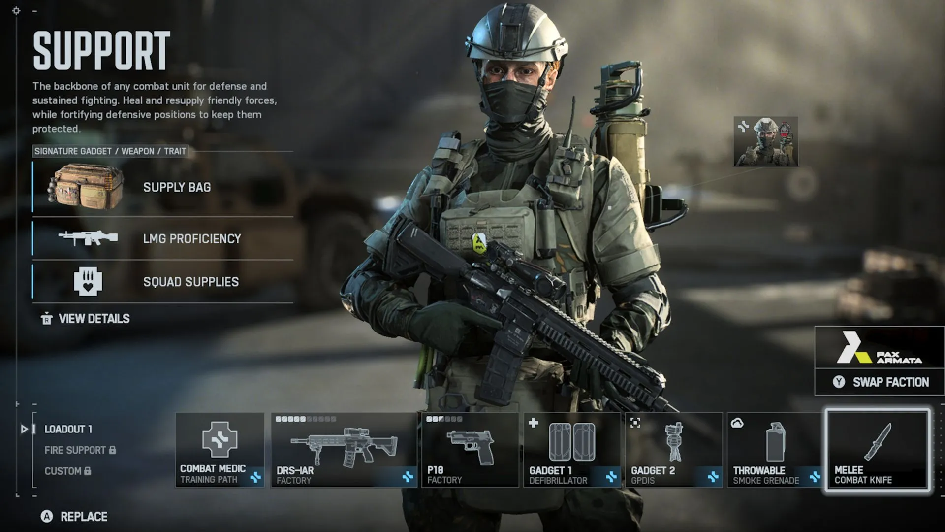 Support đặt supply bag giữa khu vực chiếm điểm để team bơm đạn liên tục