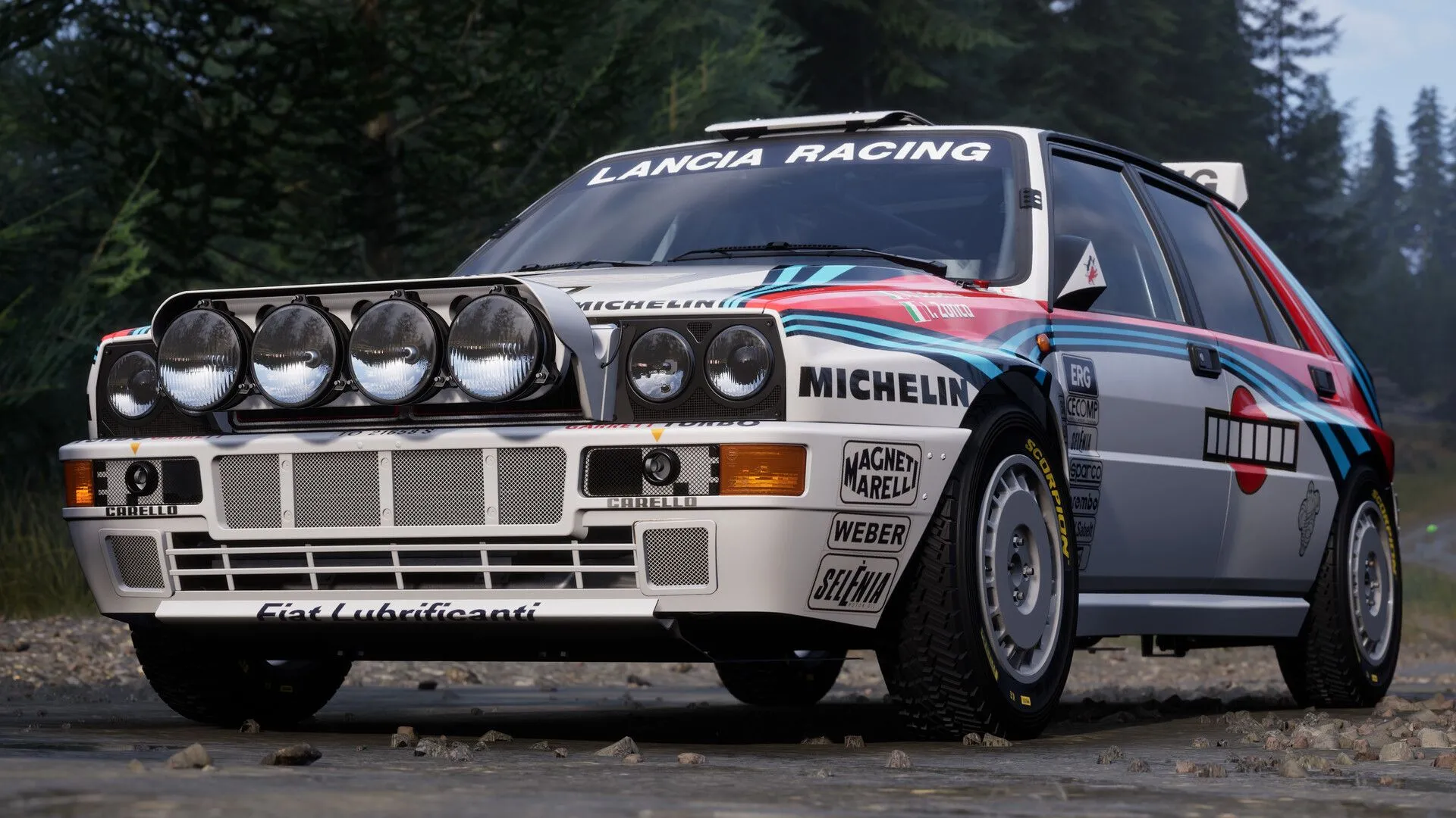 Xe rally trên đường tarmac với môi trường quét laser, Assetto Corsa Rally thể hiện chi tiết địa hình và động học xe